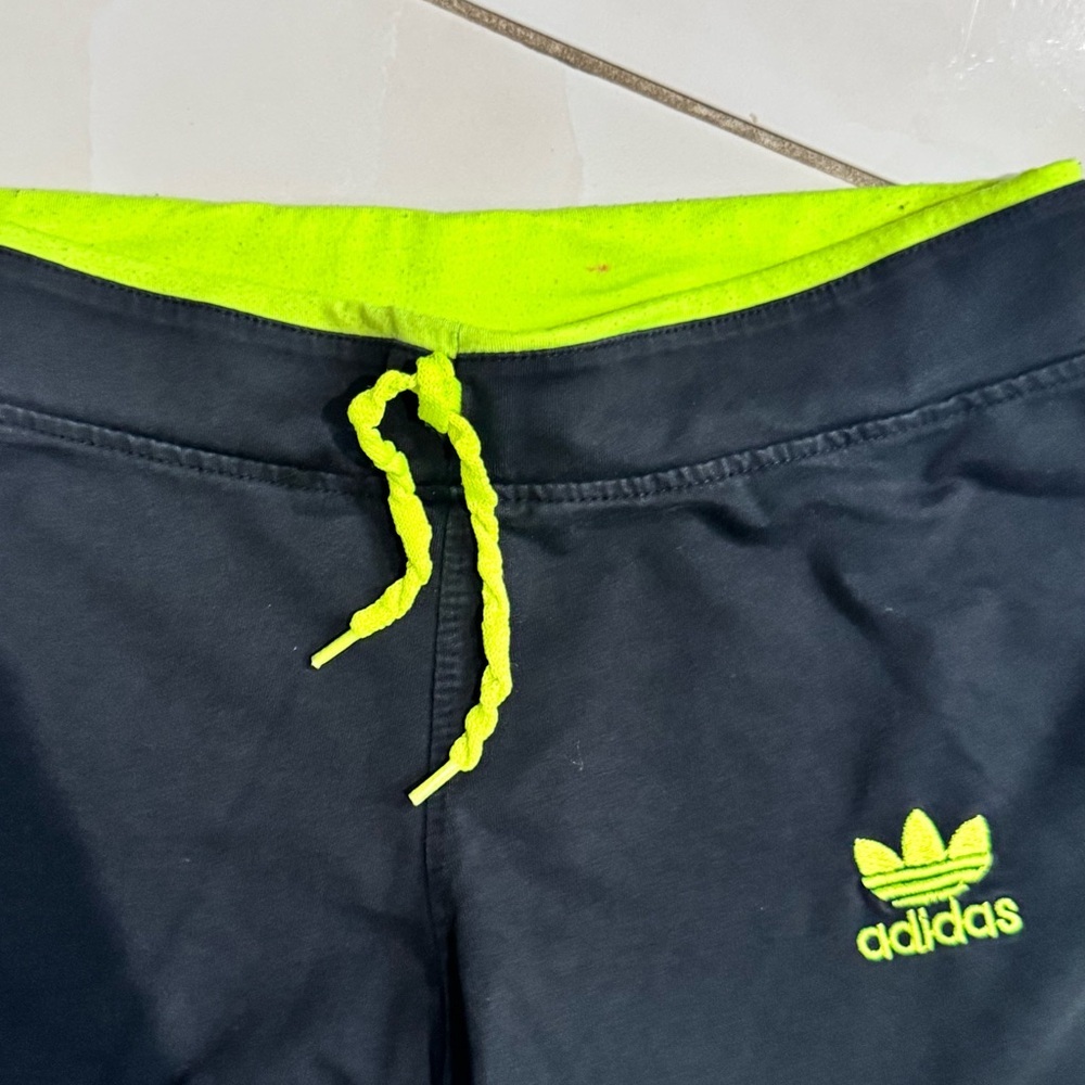 adidas Black and Neon Yellow Athletic Shorts - Picture 3 of 4